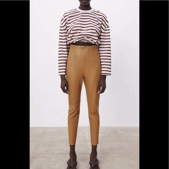 LAST CHANCE Faux leather high-waisted leggings. - Picture 8 of 11